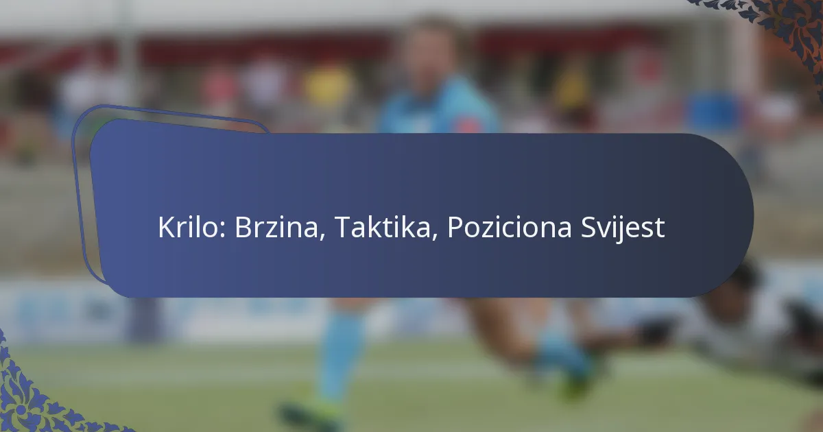 Krilo: Brzina, Taktika, Poziciona Svijest
